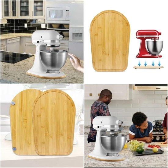 Mixer Antislip Mat - Stabiele Keukenmixer Basis - Bakken en Mixen - Voorkomt Verschuiven - 33.5x21x1cm - Natuurlijk — afbeelding 2
