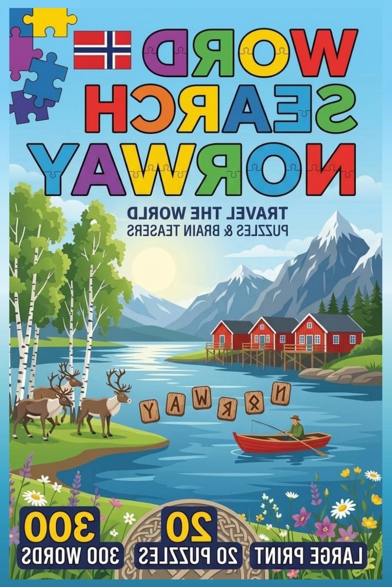 Norway Word Search - Puzzelboek - Ontspanning - Grote Letters - 28 pagina's - Niet gespecificeerd