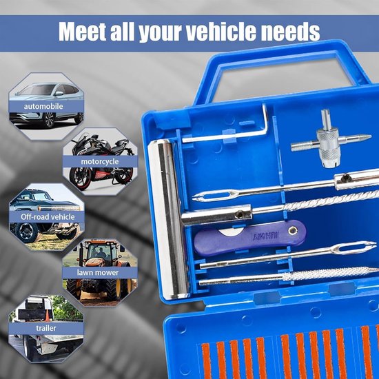 Banden reparatieset - Lekke banden tool - Snelle banden reparatie - Heavy duty metaal - 17 cm zaag - Blauw — afbeelding 4