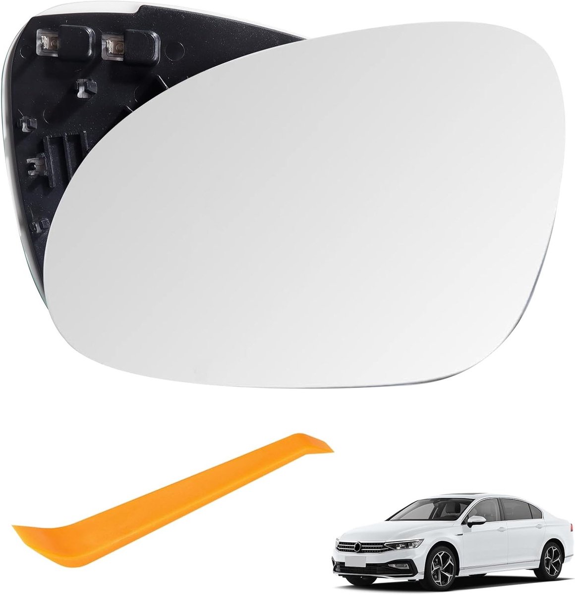 Vervangingsspiegelglas voor VW Jetta, Golf, Passat en Skoda Superb - Verwarmd en Asferisch voor Passagierszijde
