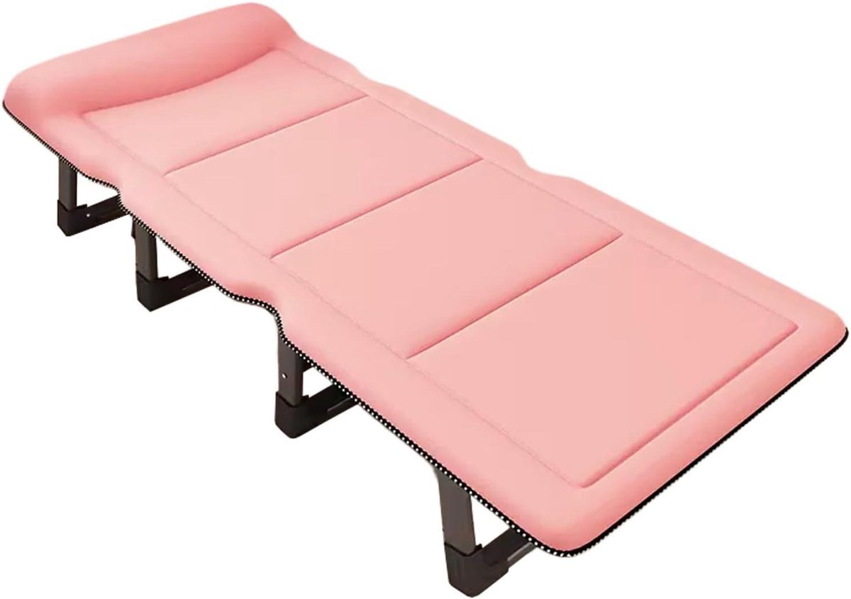 Opvouwbaar Bed - Campingbed Volwassenen - Ontspannen Buiten - 4-standen Verstelbaar - 190 x 68 cm - Roze