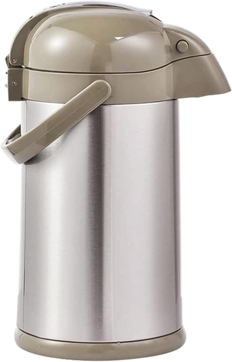Thermische karaf - Isolatie kan - Dranken warm houden - Lekvrije pompvak - 2.5 of 3 liter - Zilver