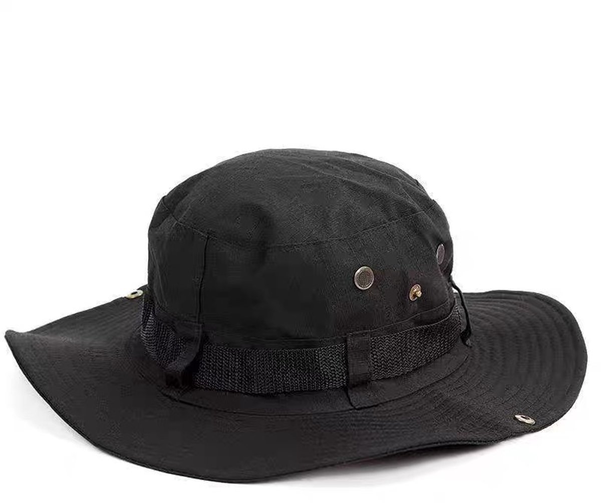 VHV-Zonnehoed Heren - Camouflage Safari Hoed met Afneembaar Gezichtsmasker - UPF 50+ UV-bescherming Vissershoed - Verstelbare Militaire Boonie Hat voor Vissen en Wandelen
