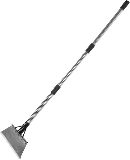Tuin reinigingsschep - Platte schep schraper - Opritten schoonmaken - Verstelbare handgreep - 120 cm - Zilver — afbeelding 3