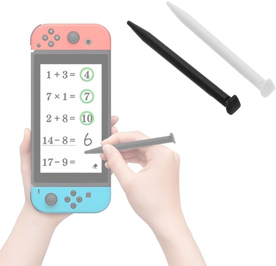 Dailygoody - Stylus Pen - Touch Screen Pen - Hoge gevoeligheid - Wit en zwart - Compatibel met Nintendo - 10 stuks - Voor 2DSXL en 2DSLL — afbeelding 5