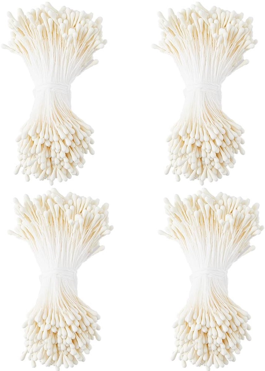 Dailygoody - Meeldraden - Bloem meeldraden voor handgemaakt - Beige - Kunstbloemen - Perfect voor decoratie en handwerk - 1600 stuks