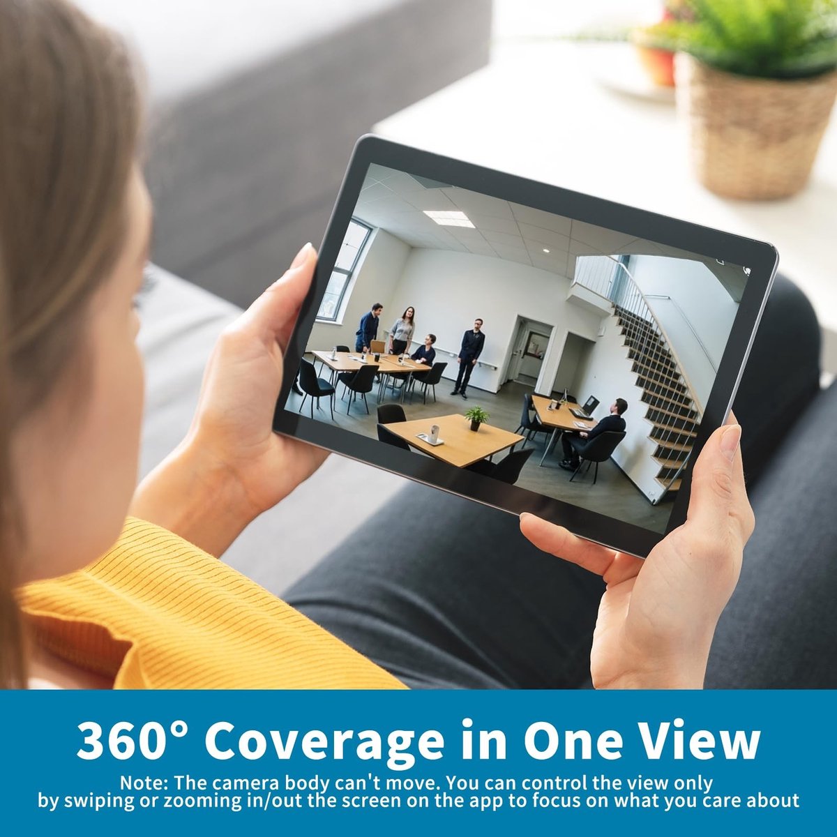 Dailygoody - Fisheye-beveiligingscamera - 360 Graden - Nachtzicht - Wit - Bewegingsdetectie - Tweeweg Audiocamera - Geschikt voor Thuis en Kantoor