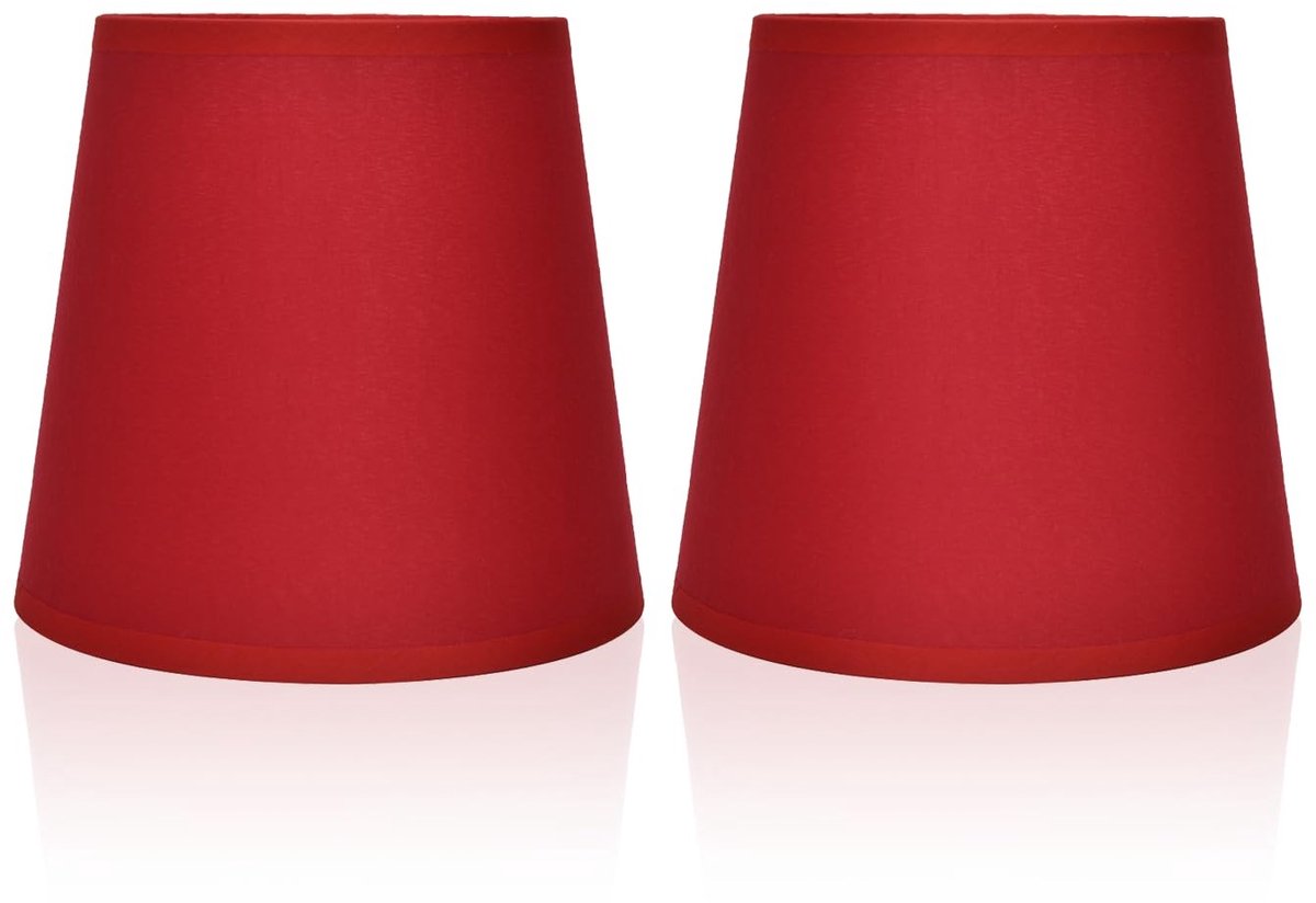 Dailygoody - OmGoods - Dailygoody - Lampenkap - Tafellampenkap - Stijlvolle woondecoratie - Rood - E14 lampenkappen - Perfect voor kroonluchters en tafellampen - Geschikt vo