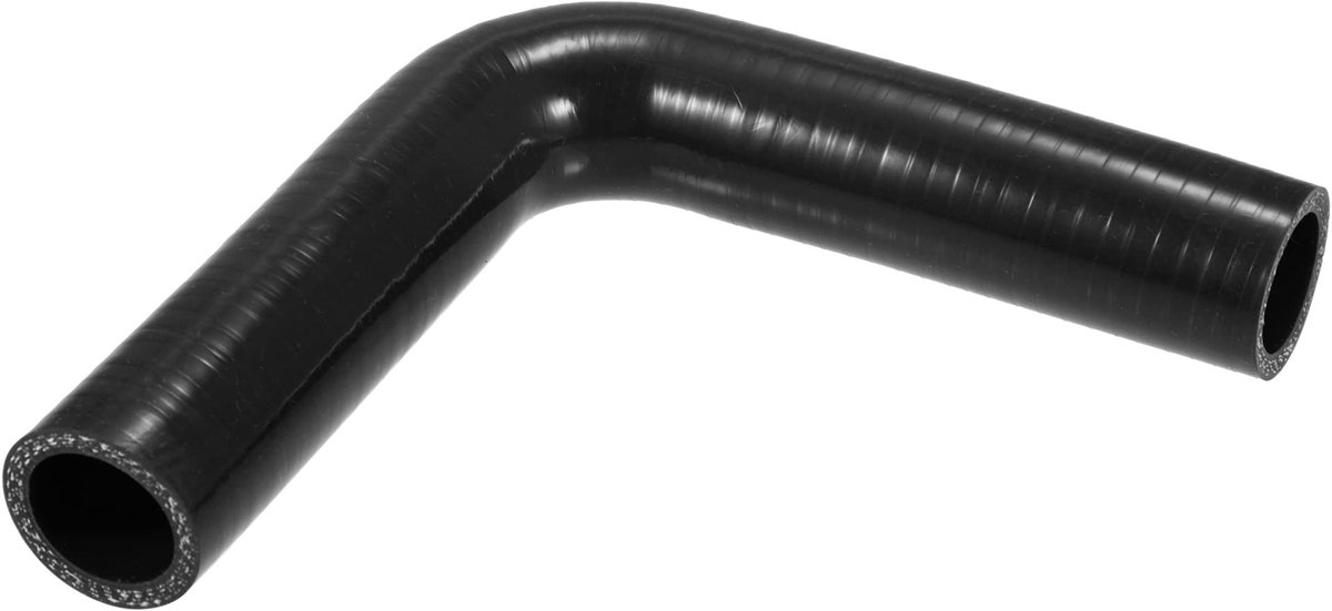 Dailygoody - Universele 28mm Silicone Slang - Optimale Koeling - Zwart - Verbeterde Doorstroming - Geschikt voor Auto - 90 Graden Koppeling
