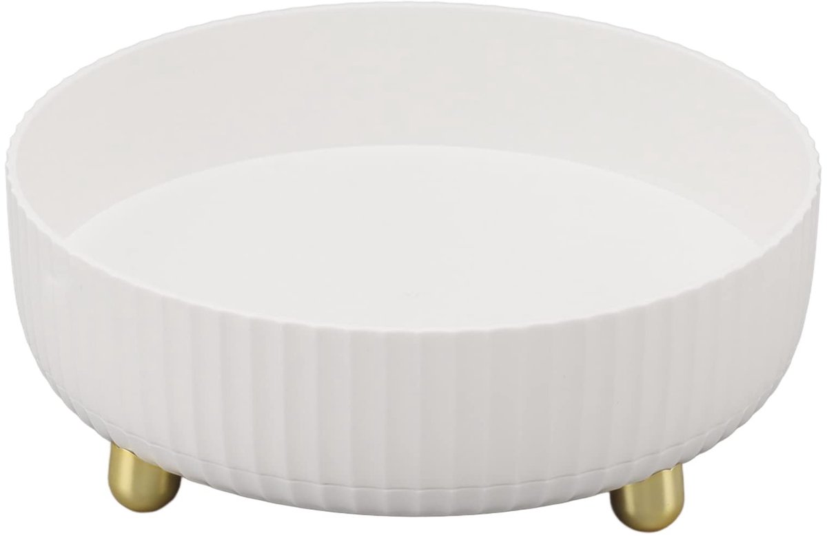Dailygoody - Antislip Lazy Susan Draaitafel Organizer - 360° Roterende Keuken Opslag - Wit - Ideaal voor Keuken en Kantoor - Perfecte Opbergoplossing