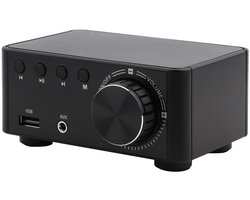 Dailygoods - Bluetooth 5.0 Stereo Audio Versterker - 2-kanaals Hi-Fi - 50 W x 2 - Zwart - Geschikt voor Home-luidsprekers - Krachtige audio-ervaring