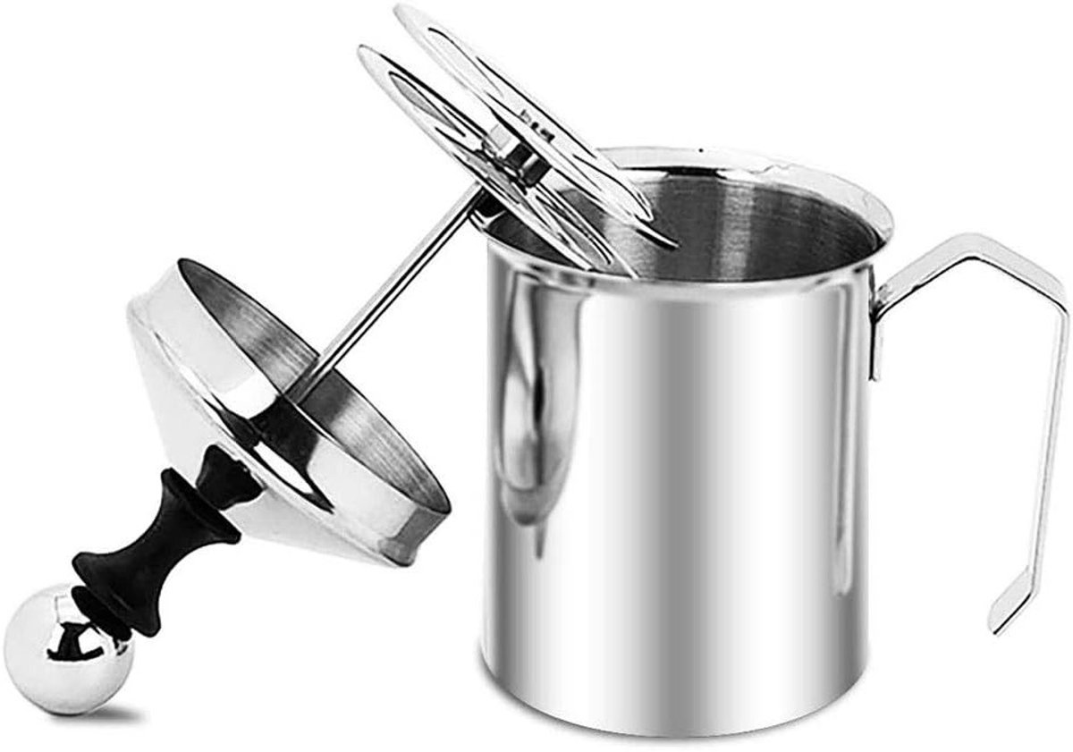 Handmatige Melkopschuimer van RVS 500 ml - Ideaal voor Koffie, Cappuccino en Latte Art