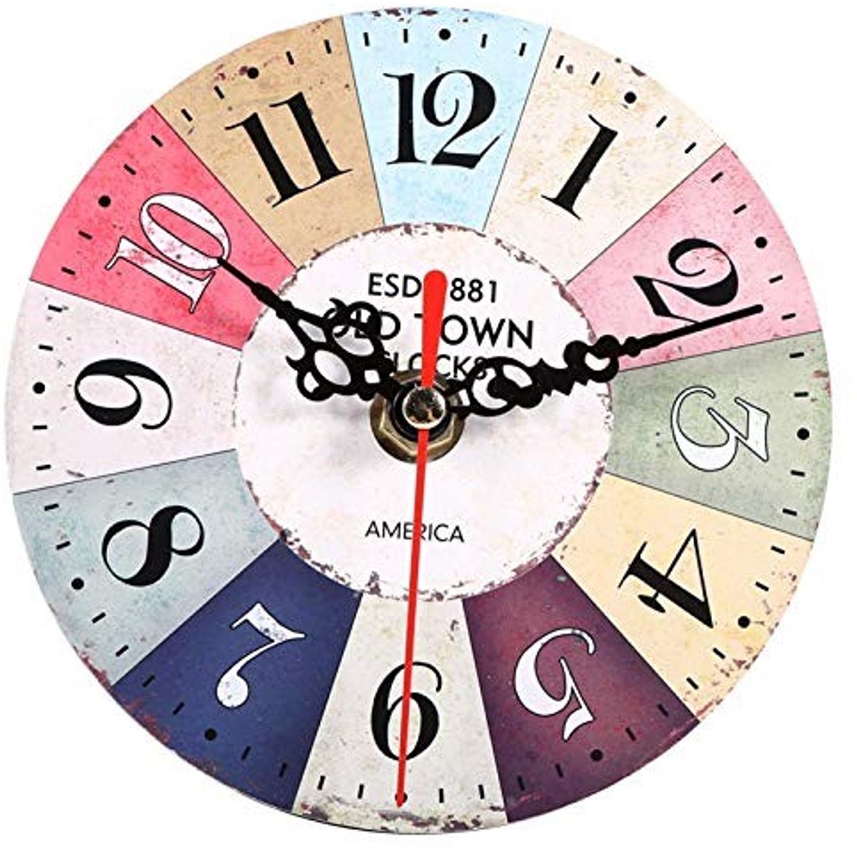 Dailygoody - Wandklok - Vintage Wanddecoratie - 12 cm - Antiek Design - Creatieve Klok - Geschikt voor Thuis en Kantoor - Model #5