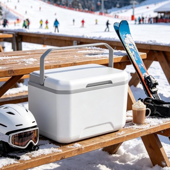 Geïsoleerde Voedselcontainer - Koelbox Picknickbox - Buiten Eten Koelen - Hardschalig Rotomolded - 5 Liter - Wit — afbeelding 3