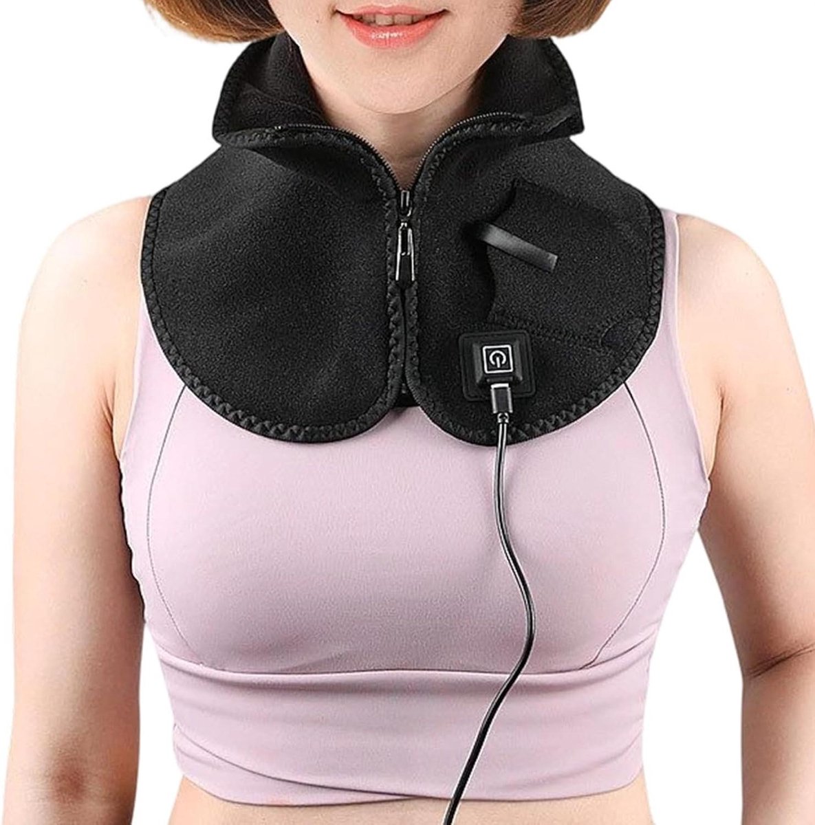Verwarmd Nek Kussen - Nekwarmer Elektrisch - Comfort Buiten - 3-Traps Warmte - 62.5 x 15.5 cm - Zwart