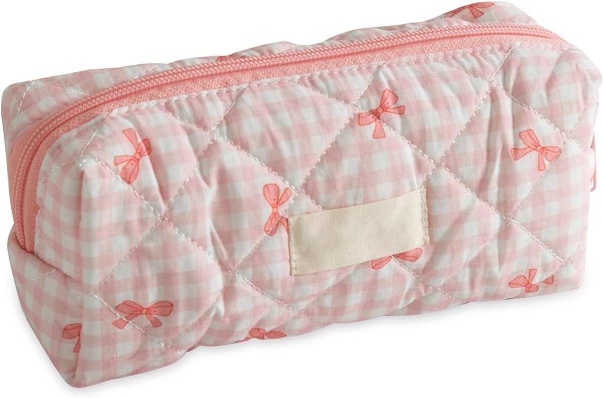 Multifunctionele roze schrijfmappen, schattige en modieuze etui, ideaal voor school en make-up, perfect voor meisjes