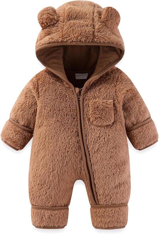 Baby Jumpsuit - Newborn Snowsuit - Winterkleding - Met Ingevoegde Wanten - 220 g - Roze — afbeelding 4