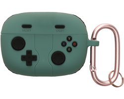kwmobile Hoes geschikt voor JBL Wave Beam / Beam 2 / Wave 200TWS - Siliconen cover voor oordopjes in groen / zwart - Gameconsole design
