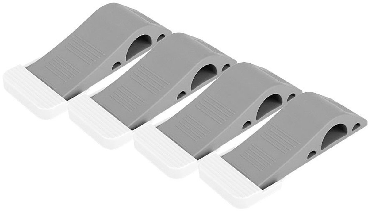 Dailygoody - Deurstopper - Veiligheid voor Kinderen - Duurzaam Rubber - Wit - Vingerbeveiliging - Voor Thuis en Kantoor - 4 Stuks