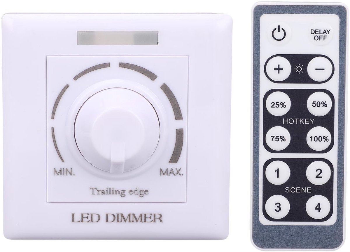 Dailygoody - Dimmer switch - LED dimmer - Stepless brightness regulator - Kleur #-02 - Remote control - Geschikt voor verlichting - 220V