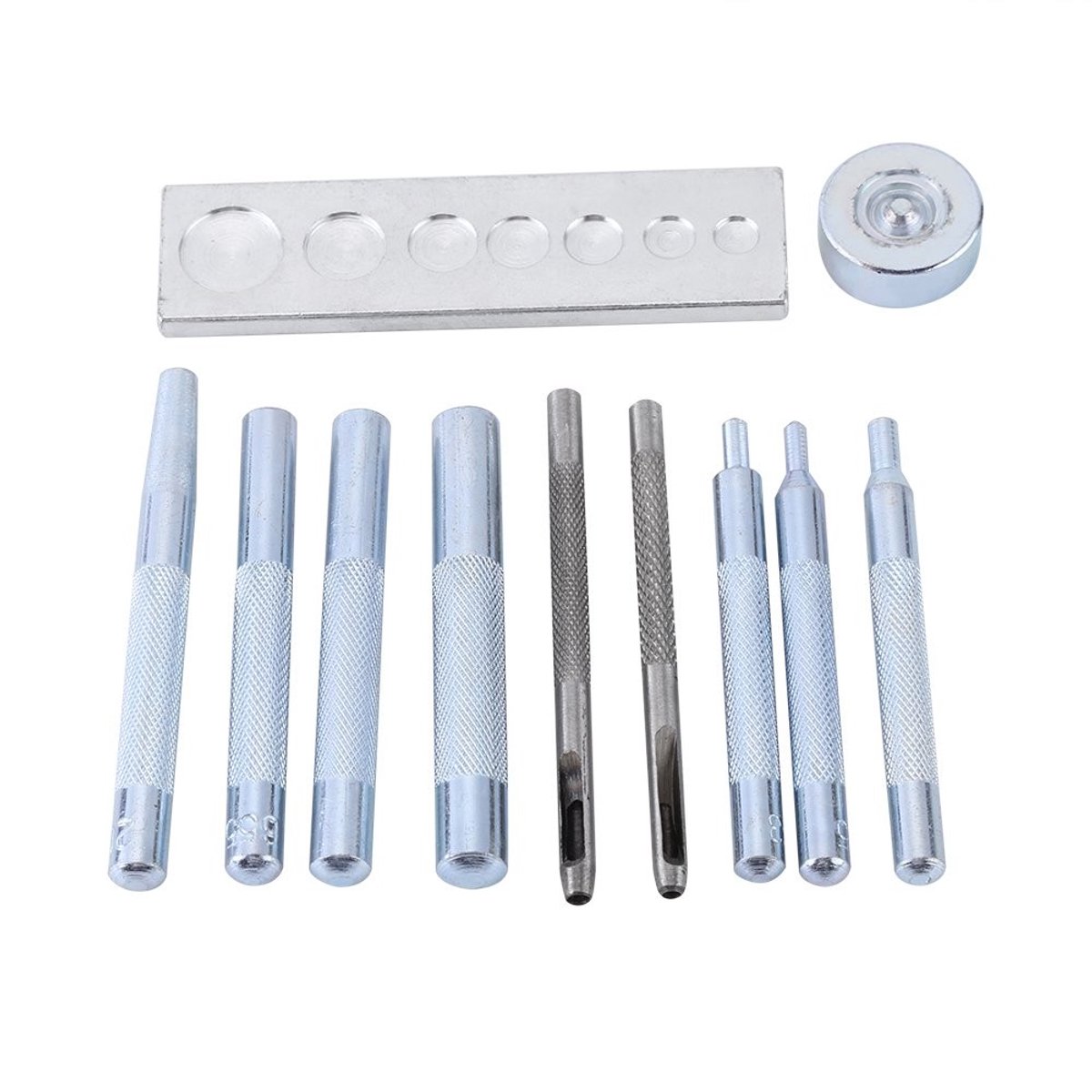 Dailygoody - Snap Fastener Setter - Leerbewerking Gereedschap - Lichtgewicht - Rivet Setting Tools - Voor Creatieve Projecten - 11-delige Set