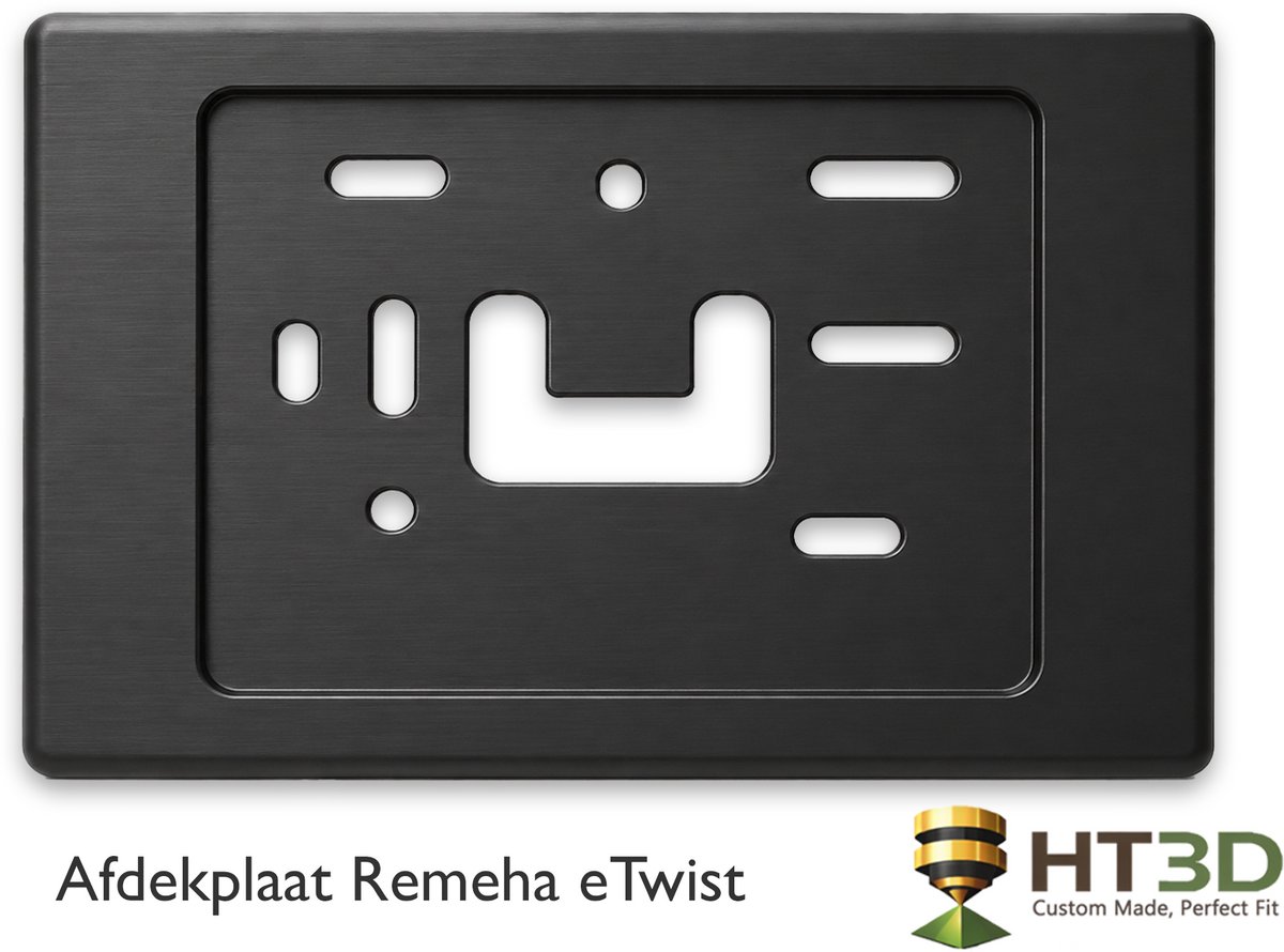 Afdekplaat Remeha eTwist - Zwart -Remeha eTwist Thermostaat - Kamerthermostaat - Thermostaat - Muurplaat - Afdekraam - Grondplaat - Houder - HT3D