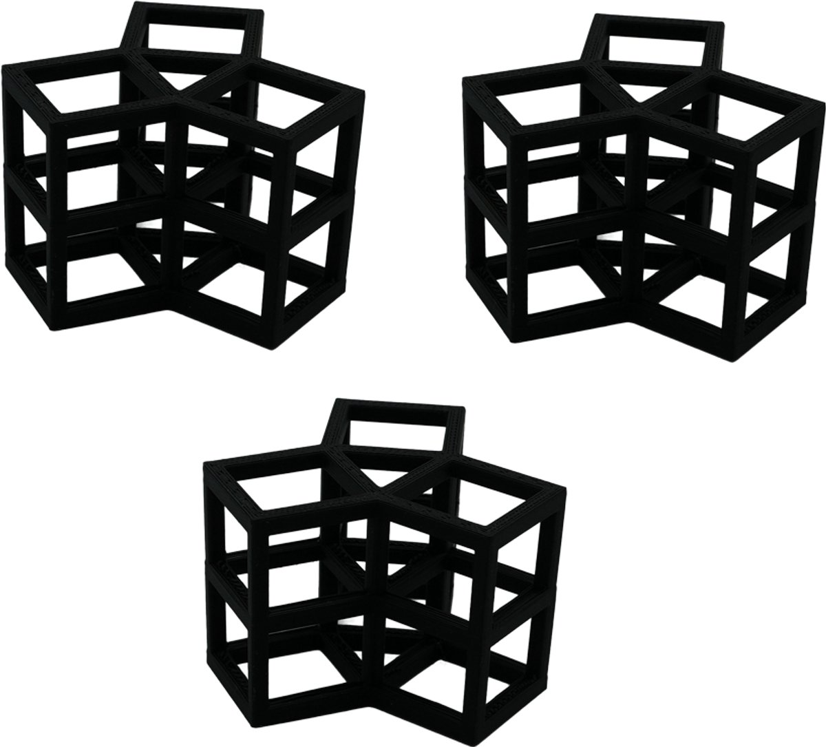 Kuva Garnalen Hotel M – Set van 3 – 3D Geprinte Schuilplaats voor Garnalen – Zwart