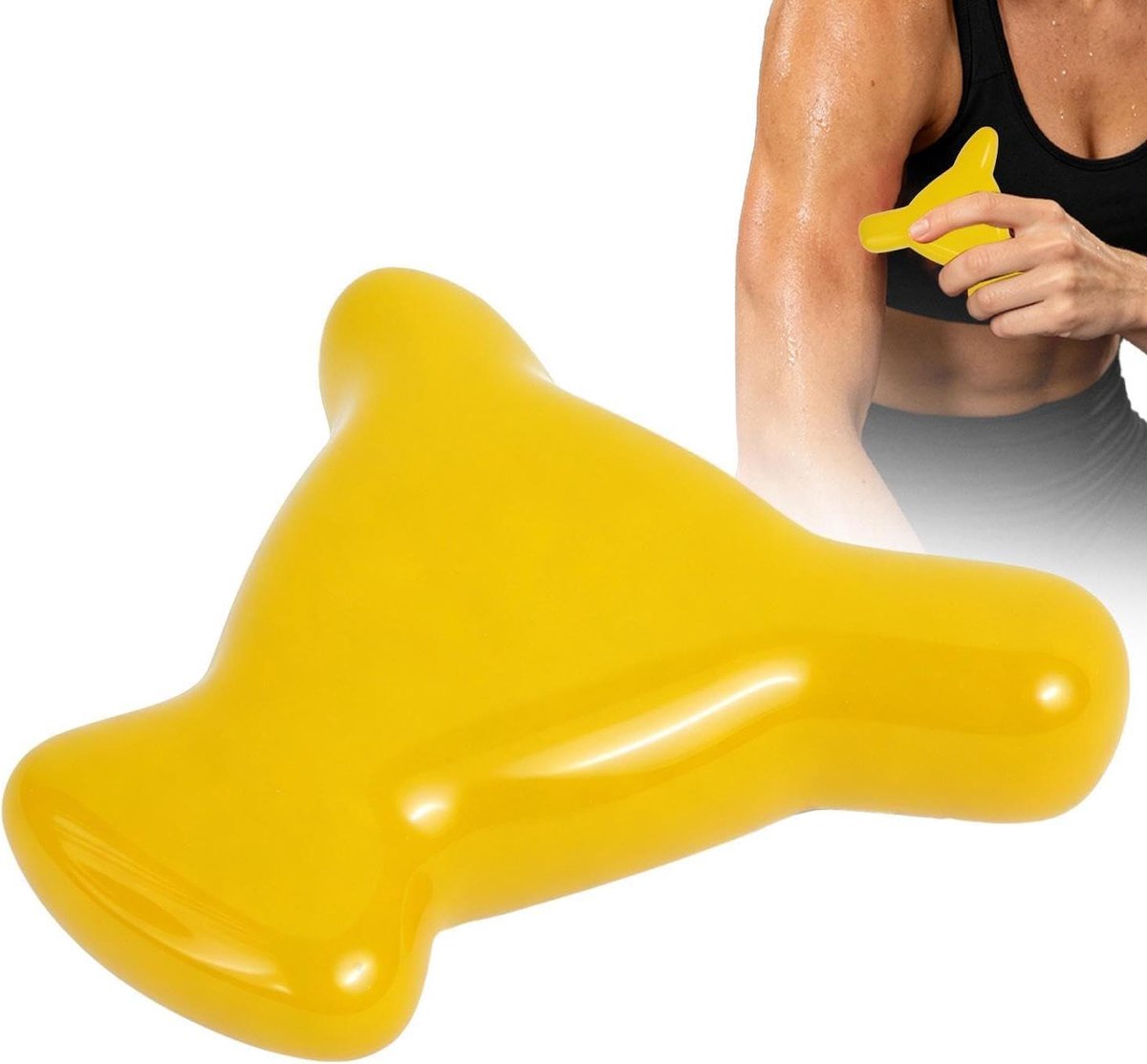 Handmatig Massageapparaat - Nek Massager Tool - Spierontspanning Bevorderen - Zachte Afgeronde Kop - 10 x 8 x 3 cm