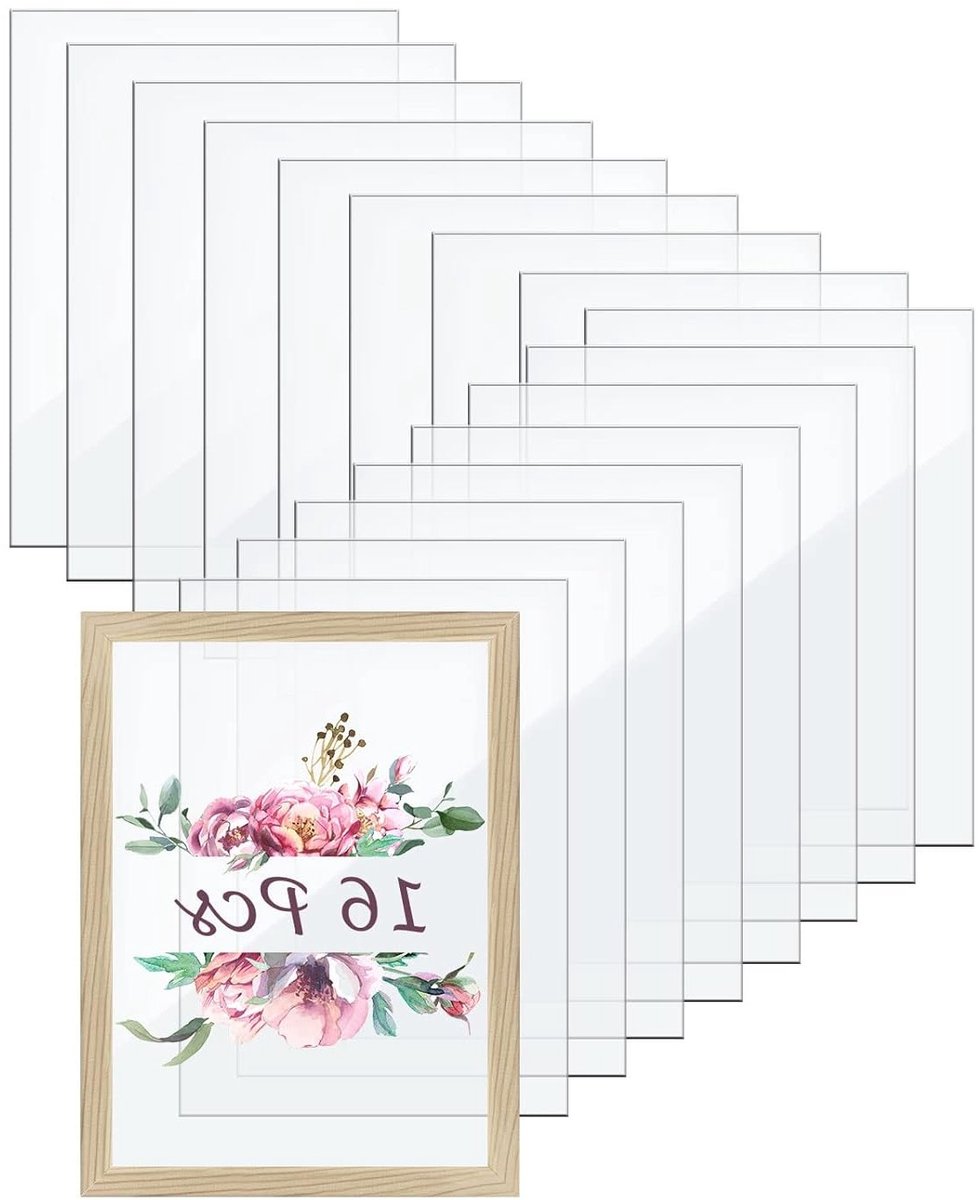 Set van 16 Heldere Acrylaatplaten (18 x 13 cm) - Transparante Acrylaatpanelen voor Fotoalbums, Knutselen en Schilderen, 1mm Dikte