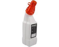 Brandstof Olie Mengfles - Tweetakt Mengfles - Tuingereedschap Onderhoud - Nauwkeurige Mengverhoudingen - 1 Liter - Wit
