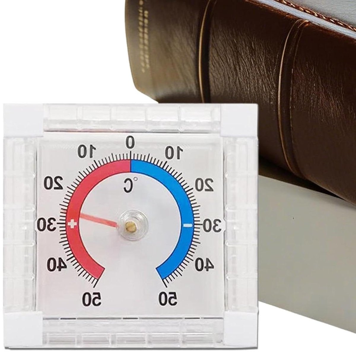 Temperatuurmeter Binnen Buiten - Weerstation Monitor - Omgevingsbewaking - Zelfinstellende Wijzer - -50C tot 50C - Wit