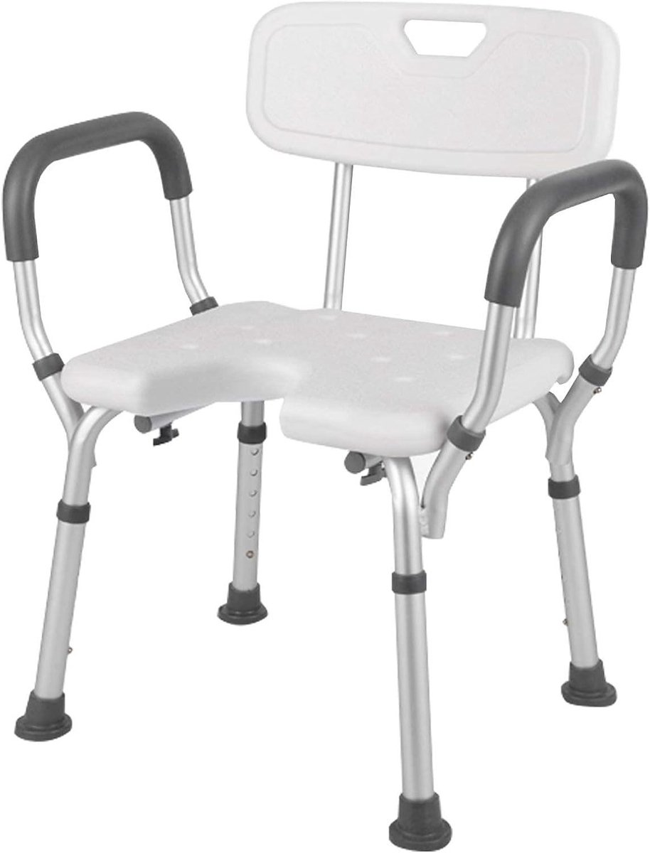 Douchestoel - Badstoel Zitje - Veilig Douchen - 6 Hoogte-instellingen - Max 150Kg - Wit