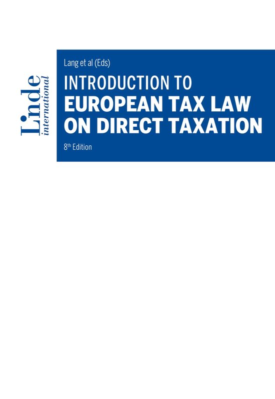 Linde Lehrbuch - Introduction to European Tax Law on Direct  ... - cover