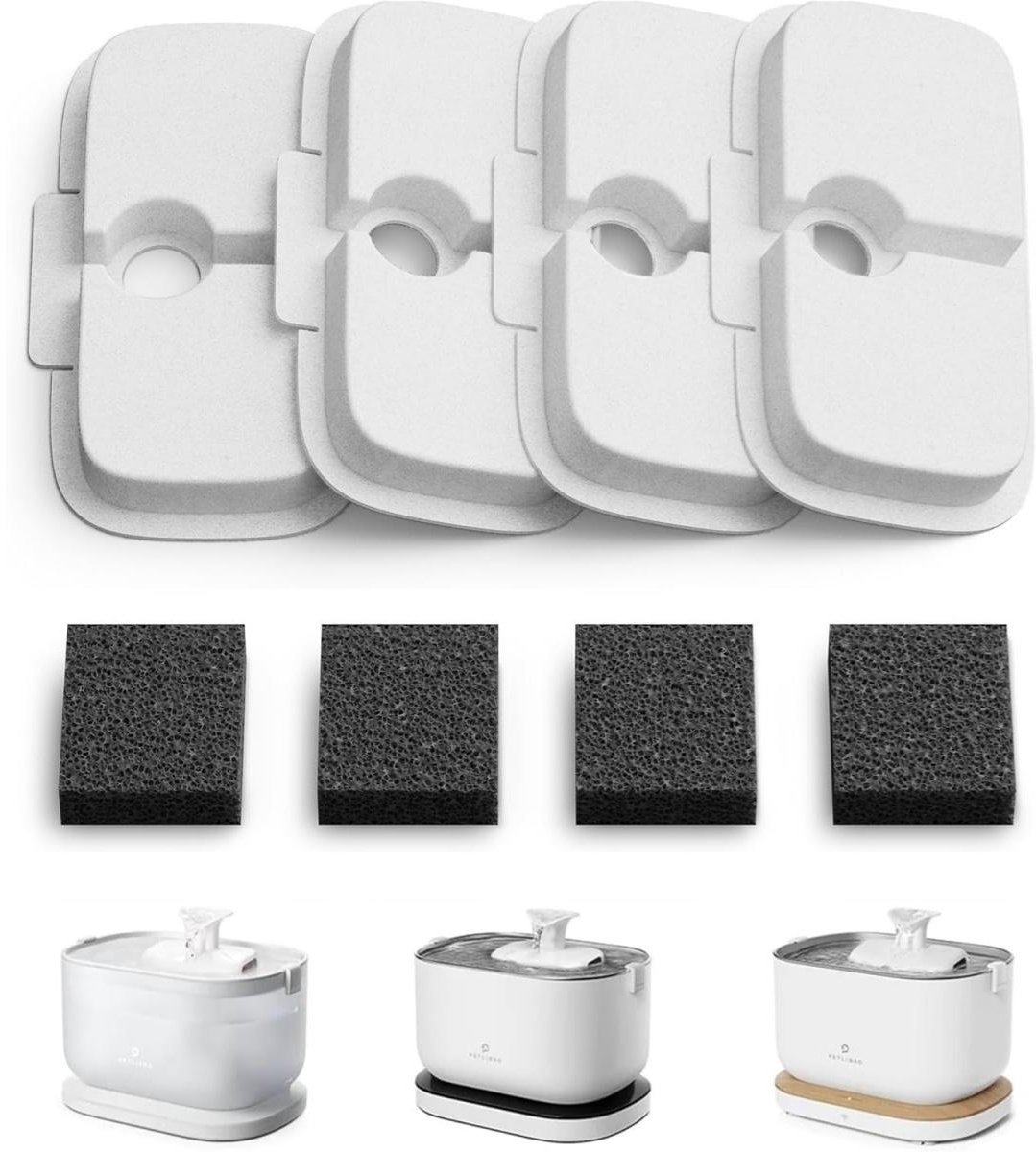 TOVBMUP Kattendrinkfilter - Geschikt voor Dockstream kattendrinkers PLWF005, PLWF115, PLWF105 - Vervangend filter voor kattendrinkers - 4-pack