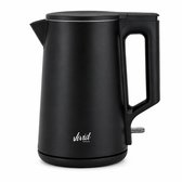 Vivid Green Waterkoker - 1.7L - Dubbelwandig - BPA-vrij - RVS - 2000W - Elektrisch - Zwart