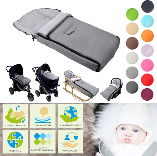 Wintervoetenzak - Kinderwagen zak - Warmte buiten - Waterafstotend - 108 cm - Lichtblauw — afbeelding 2