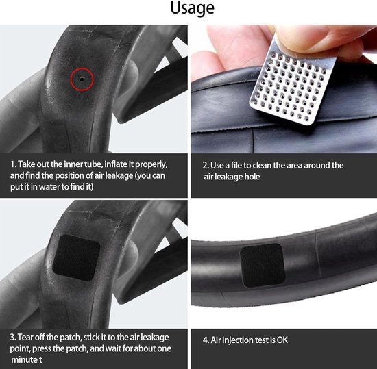 Fietsband reparatieset - Lekvrije stickers - Band repareren - Sterke hechting - 6 stuks - Zwart — afbeelding 5