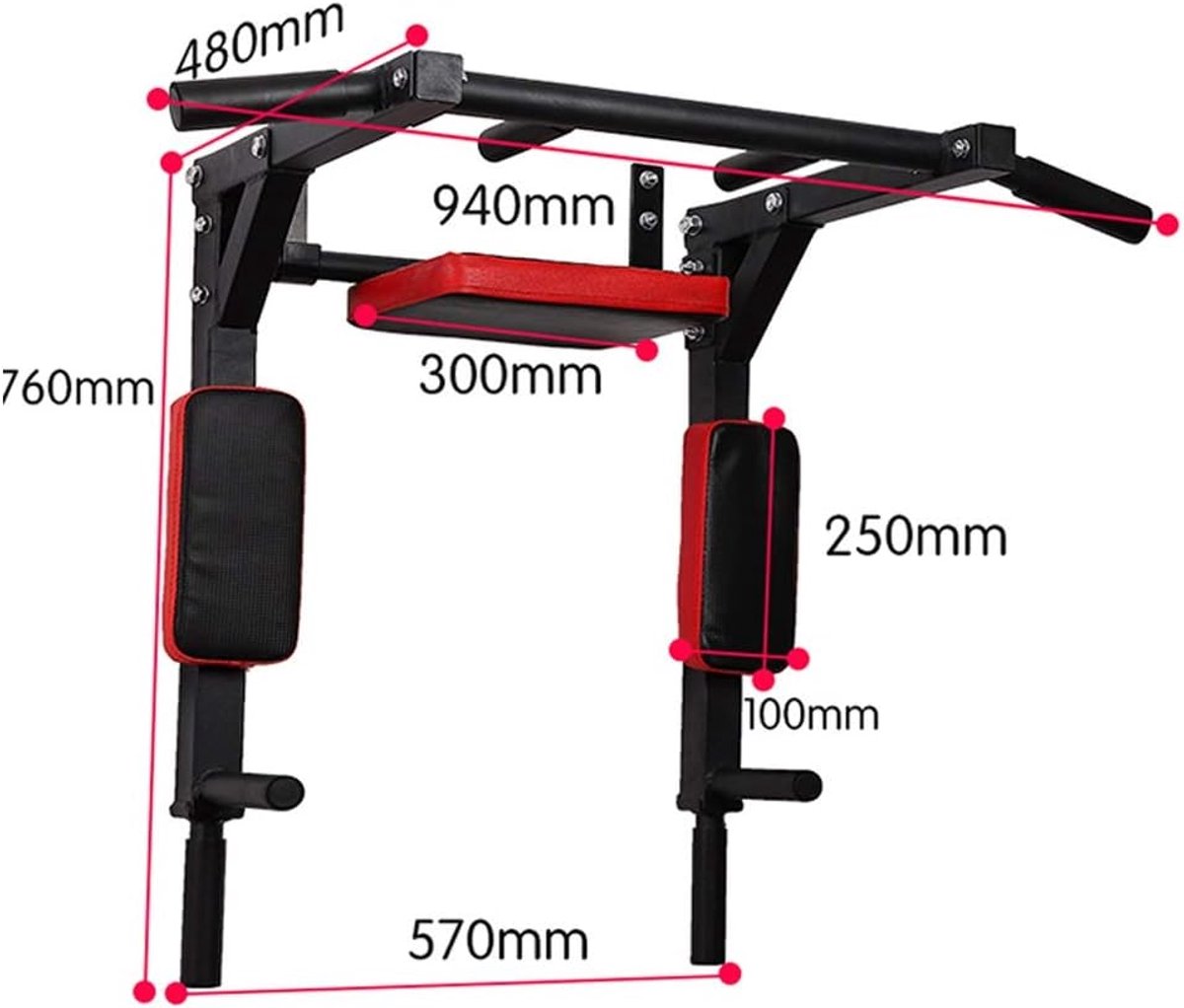House&Garden Multifunctionele Wandgemonteerde Pull-Up Bar Power Station voor Thuis Fitness, Optrekstang & Parallelle Bars voor Krachttraining 94x76x48 cm thumbnail 5