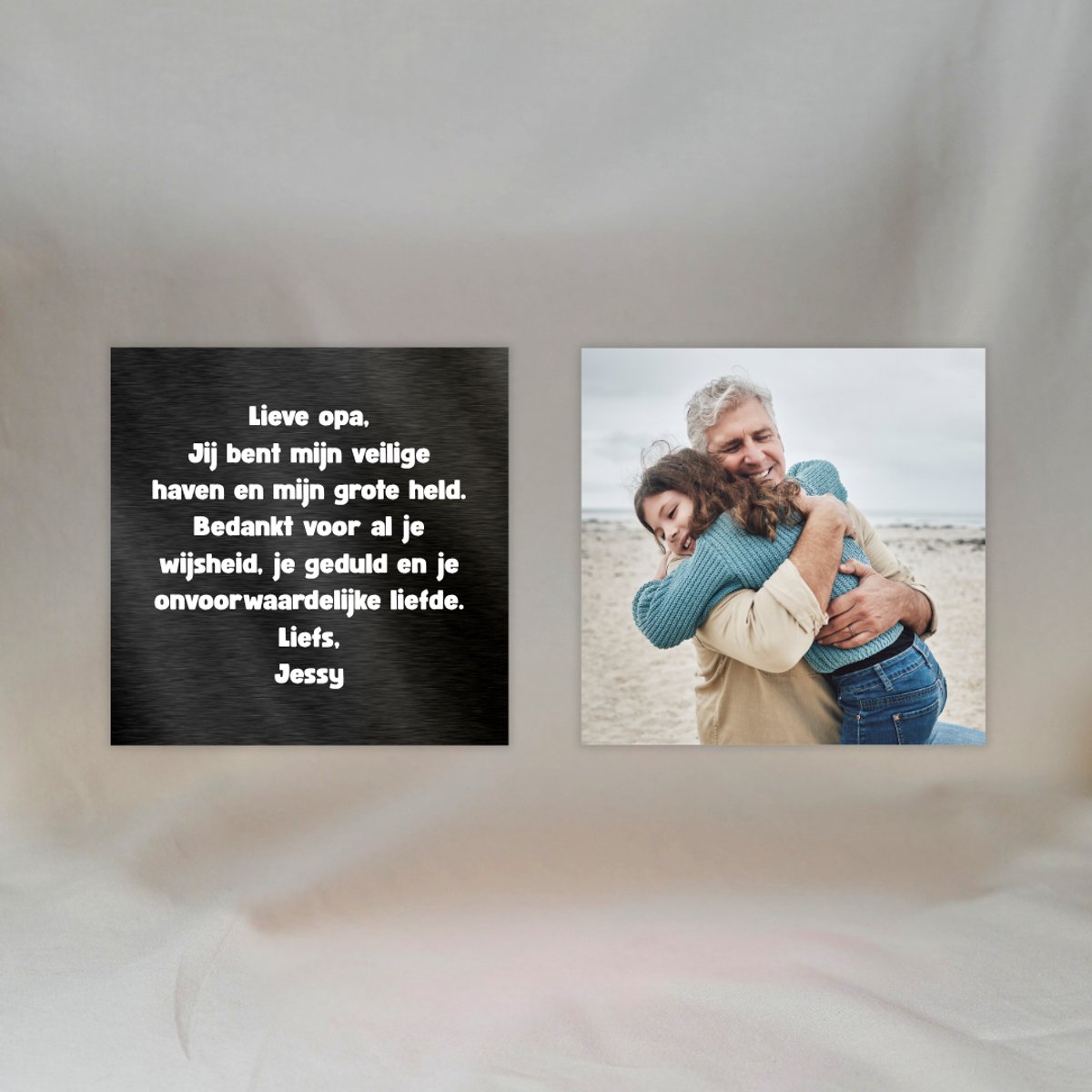 Opa Cadeau – Gepersonaliseerde Fotomagneten met Eigen Foto en Tekst – Koelkast Magneten 5x5 cm – Cadeau Opa Verjaardag
