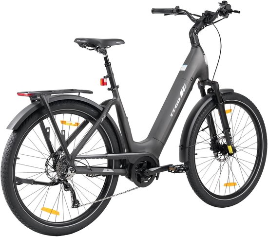 TTGO Z5 Elektrische Fiets - 250W MiddenMotor - 36V18Ah Accu - 27.5 Inch Banden - Max Snelheid 25km/u - Max Bereik 110-130km - Shimano 9 Versnellingen - Grijs