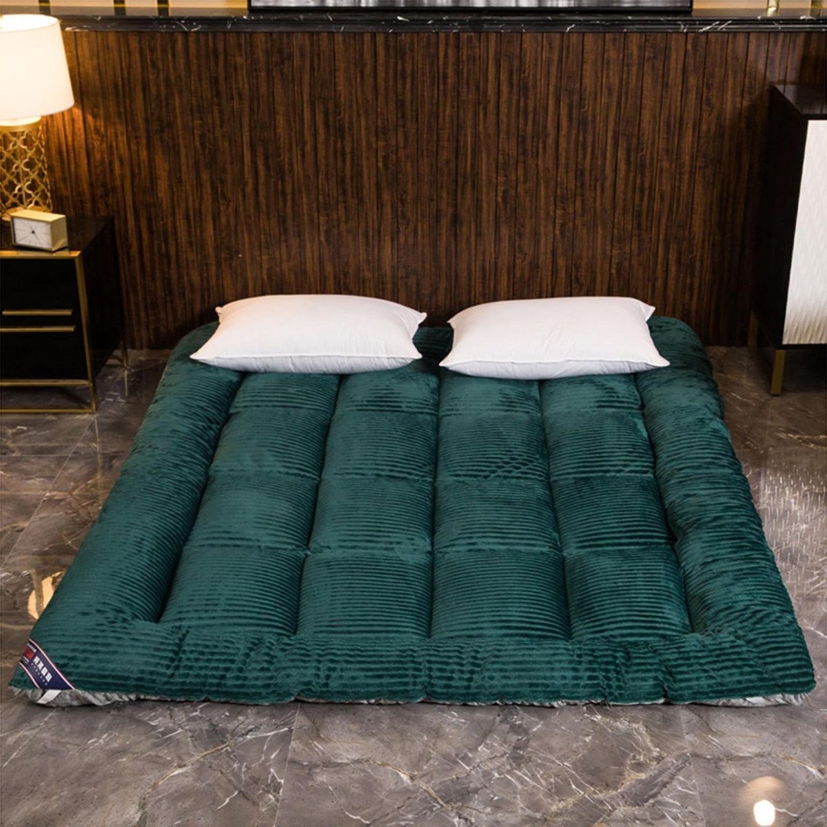 Japanse futon matras - Gastenbed topper - Comfortabel slapen - Opvouwbaar en oprolbaar - 180 x 200 cm - Grijs