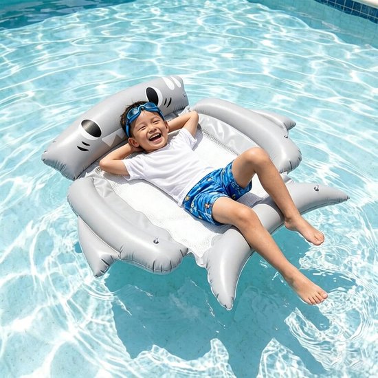 Opblaasbare Zwembadvlotters - Zomerbedden Vlot - Ontspannen op water - Ergonomische steun - 120x125cm - Grijs — afbeelding 4