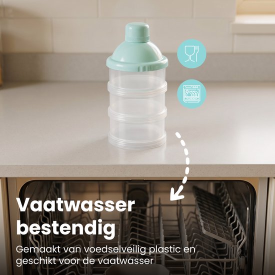 Dutsi - Melkpoeder Bewaarbakjes - 2 Stuks - Melkpoeder Toren met Schenktuit - BPA-vrij - Melkpoeder Doseerdoosjes - Stapelbaar van Dutsi — afbeelding 2