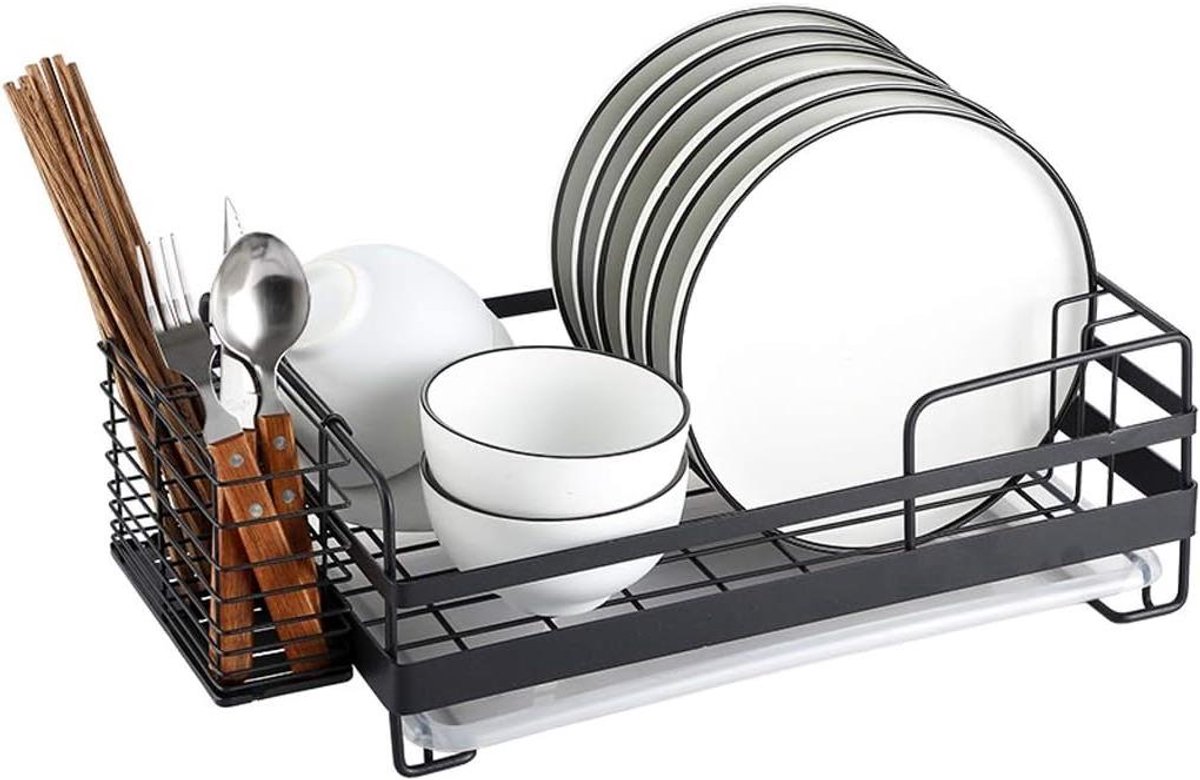 Keuken Afdruiprek - Vaatrek - Keuken Opbergen - 304 Roestvrij Staal - 39x26x14cm - Zwart