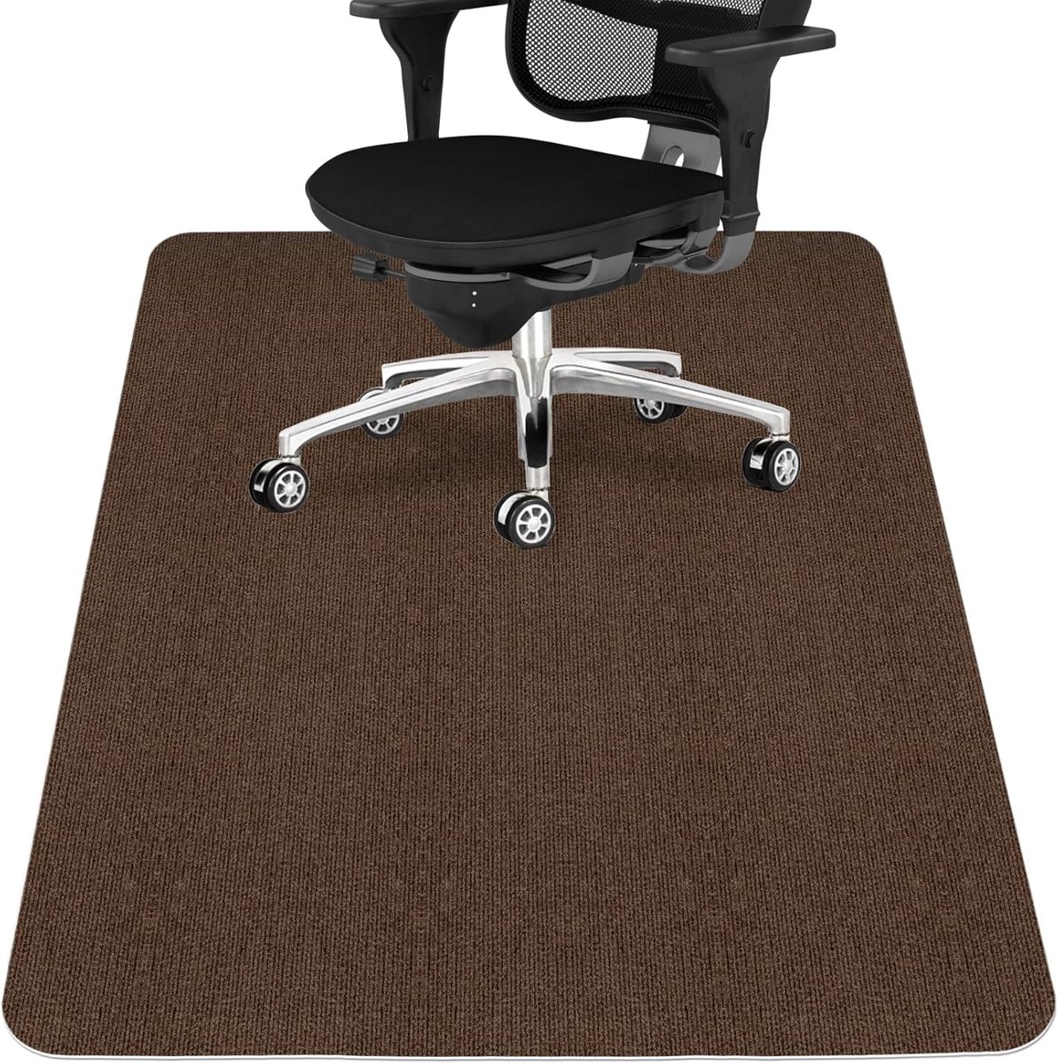 vloermat - bureaustoel vloermat 90×120 cm – bescherming voor vloer – onderlegger voor bureaustoel-Zelfklevende antislipmat - koffiekleurig vierkant