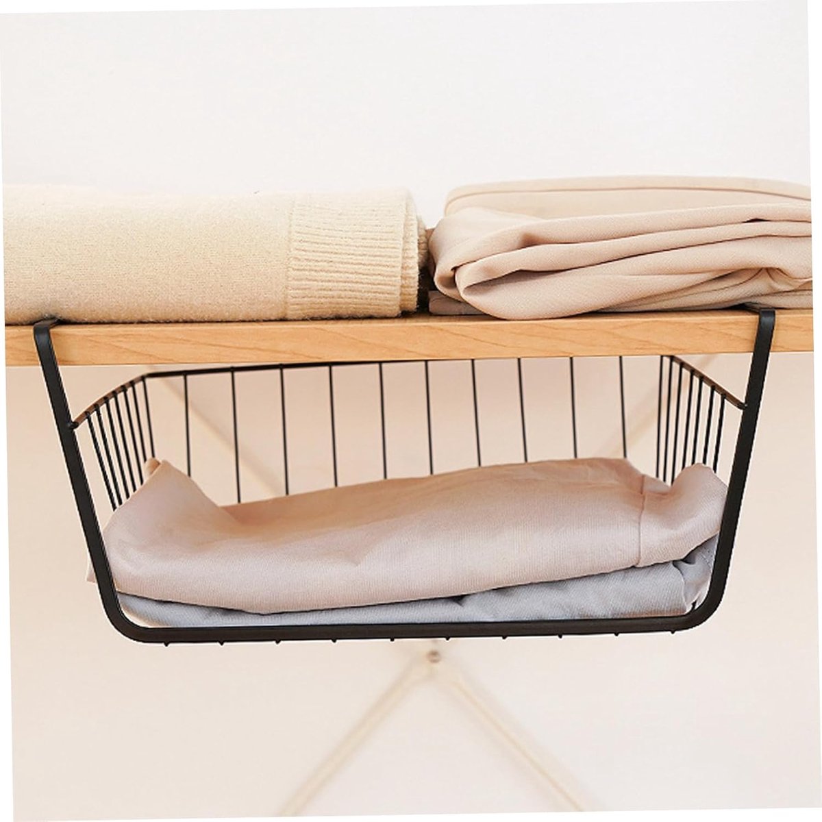 KZQ Hangmand Onder De Plank Set Van 2 Zwart Draadmanden Gereedschapsloze Installatie Organizer Voor Keukenkastje En Bijkeuken — cadeau in Cadeau-ideeën - foto 2