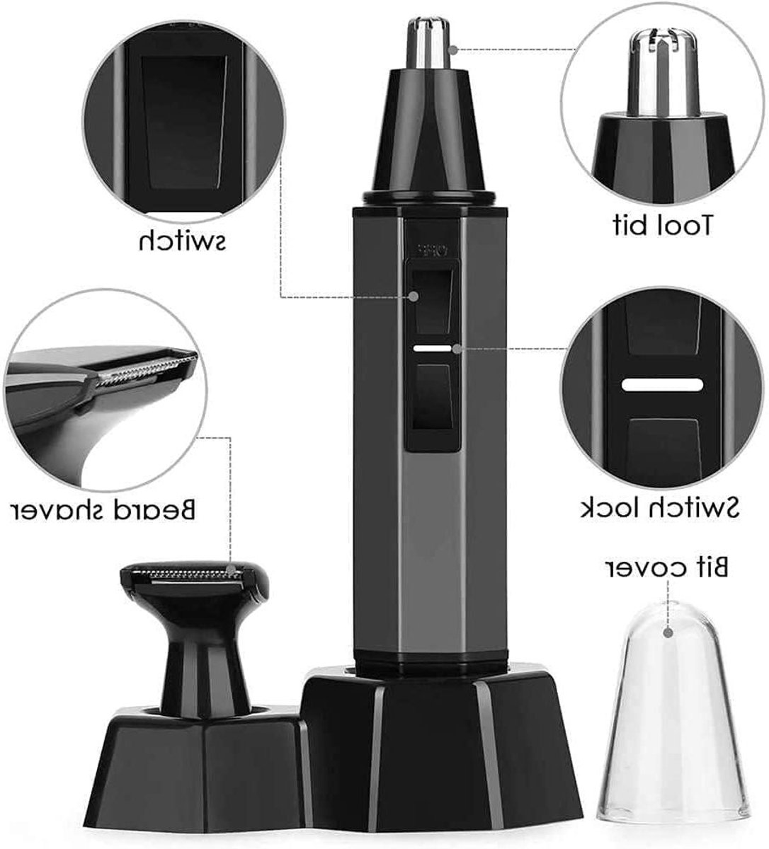 Neushaartrimmer - Gezichtstrimmer - Ongewenst Haar Verwijderen - Dual-edge Roterende Messen - Batterijgevoed - Zwart
