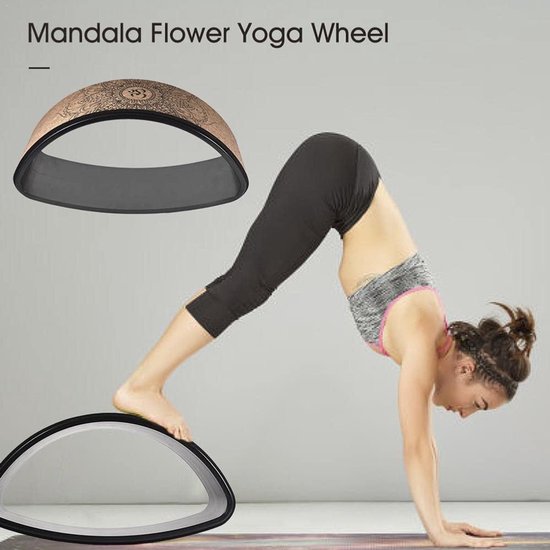 Yoga Wiel - Fitness Cirkel - Rug Versterken - Dubbelzijdig Ontwerp - 39x20.5 cm - Bruin — afbeelding 5