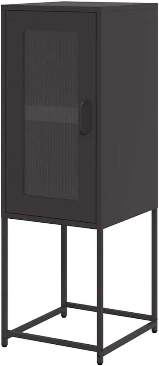 Dressoir - Opbergkast - Ruimte Organiseren - Ergonomische Handgrepen - 36x39x107 cm - Zwart