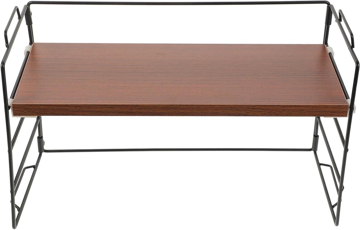 Kruidenrek Organizer - Opbergrek Plank - Bureau Ordenen - Verstelbaar Ontwerp - 37 cm - Zwart